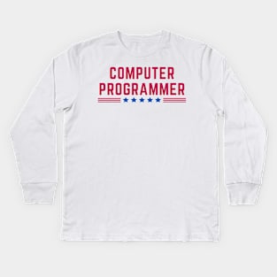 American Computer Programmer Kids Long Sleeve T-Shirt